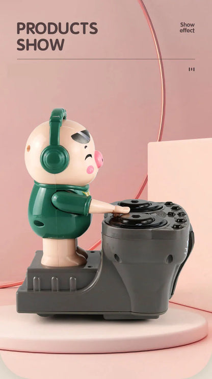 Children's Dancing Rock DJ Pig Electric Toys Cartoon Piggy Dolls Disc Swing With Lights Music Toys for Boy Girl Christmas Gifts