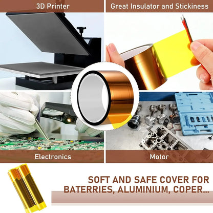 1PC Self Adhesive Tape 33M High Temperature Resistant Tape Electronics Industry Welding Polyimide Capton Insulating Tape