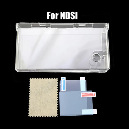 Plastic Clear Crystal Shell Skin Case Cover For Nintend DSL NDS Lite NDSL For DSi NDSi XL LL Console W/ Screen Protective Film