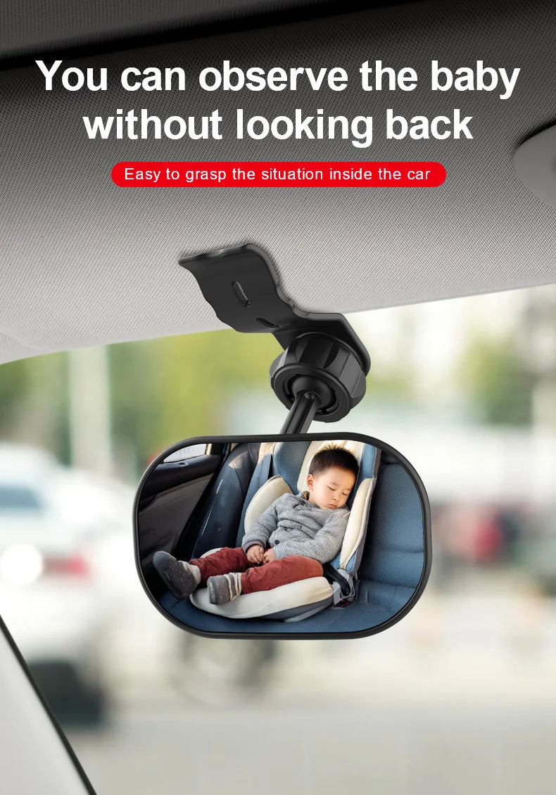 New Car Rearview Mirror Wide View Safety Mirror For Windshield Infant Car Seats Clear Reflection 360-Degree Rotatable Adjustable
