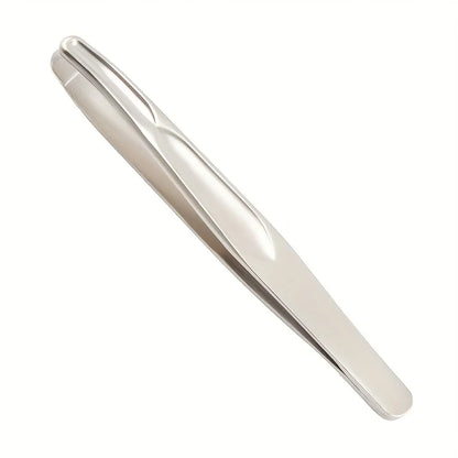 Premium Stainless Steel Round Head Tweezers for Eyebrow & Facial Hair Removal Seamless Clips Short Hair Precision Beard Clip