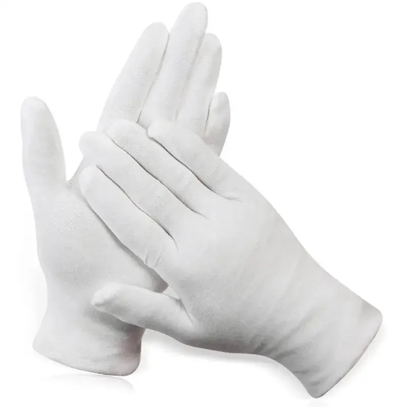 6Pairs White Cotton Work Gloves for Dry Hands Ceremonial Handling Film Jewelry Silver Inspection Gloves Household Cleaning Tool