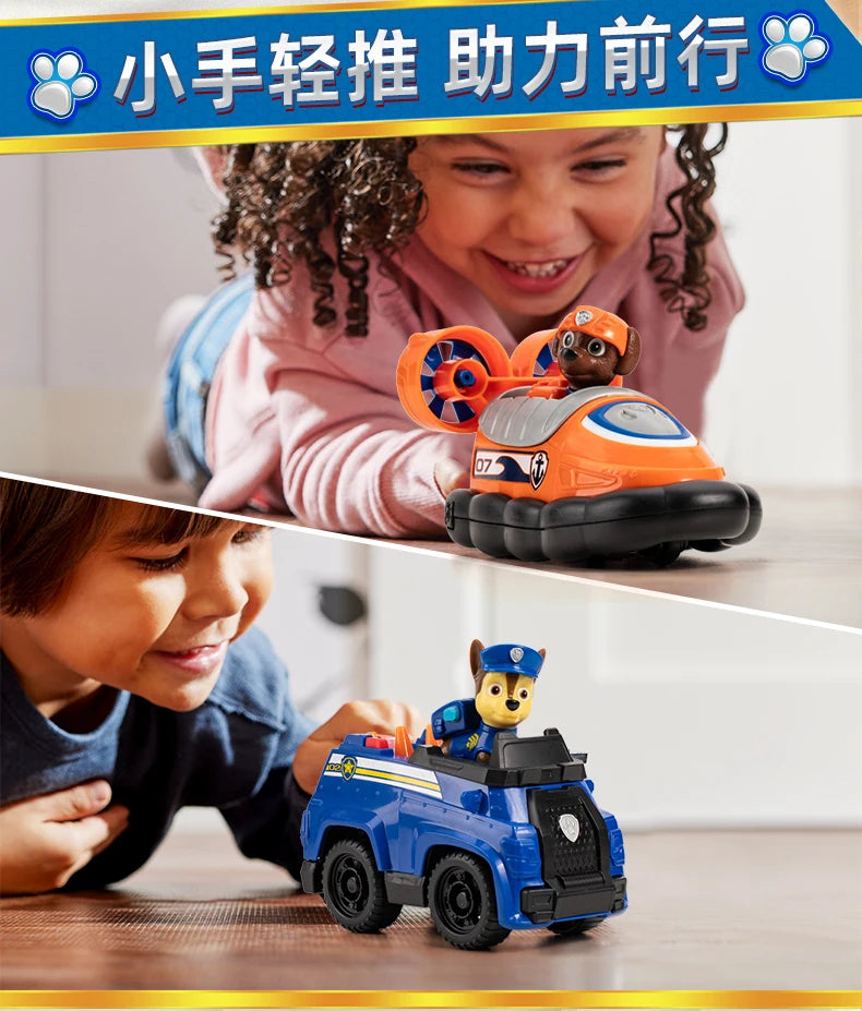 New Original PAW PATROL Vehicle Car Ryder Tracker Everest Chase Rex Skye Rocky Marshall Zuma Action Figure Toy Kid Birthday Gift