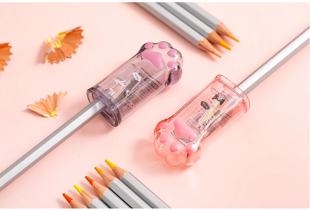 Kawaii Cat Paw Shaped Pencil Sharpener Stationery Kids Gift  Cute School Supplies  Korean Stationery