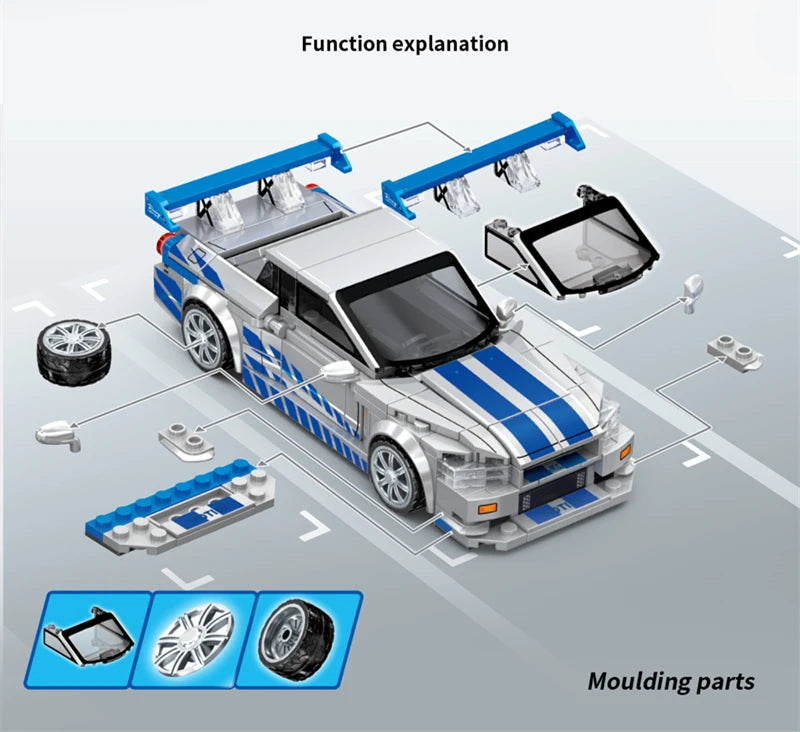 SEMBO BLOCK City Famous Technical Sports Car Supercar Model Assembly Building Block Classic Vehicle Series Bricks Boy Toys Gifts
