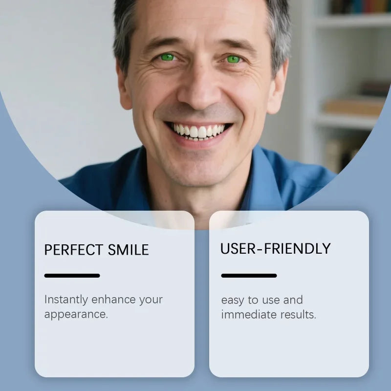 Dentures Full Set Natural Upper Lower Braces Silicone Denture Set for Men Women Instant Confident Fake Tooth Oral Hygiene Care