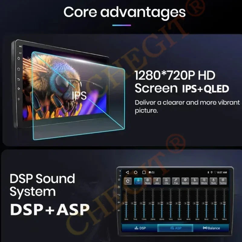 7 9 10"2 Din Car Audio Android 13 Android auto Wireless Carplay 64G Automotive Multimedia Player BT GPS Car intelligent Systems