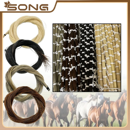 150g natural Siberia Horsehair HorseTail for violin viola cello bass erhu bow hair horse tail Violin Replace Accessories