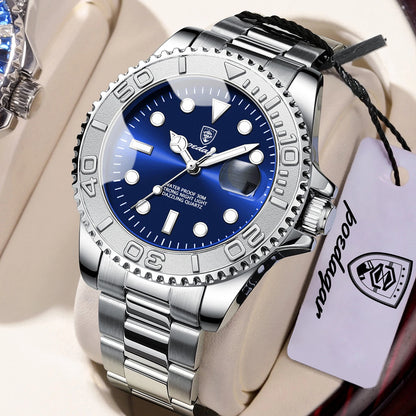 POEDAGAR Casual Fashion Man Wristwatch Waterproof Luminous Date Exquisite Men Watch Stainless Steel Classic Men's Quartz Watches