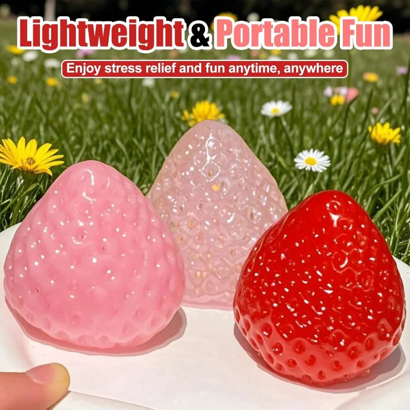 Strawberry Squishy Fidget Toy Slow Rebound Stress Relief Toy Cute Fruit Squeeze Toy Gift Perfect Desk Decoration for Kids Adults