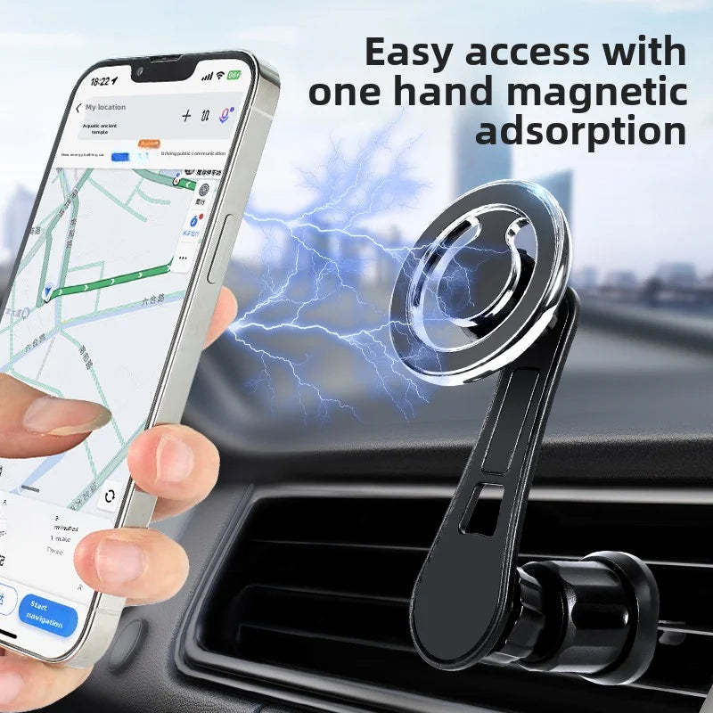 Magnetic Car Phone Holder Stand Universal Mount for iPhone 15/14/13 Samsung Support Bracket GPS Compatible with MacSafe