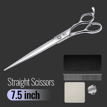 Fenice 6//6.5/7/7.5 Inch Professional Pet Dogs Grooming Scissors Set Straight&Curved &Thinner&Chunker Shear Scissors