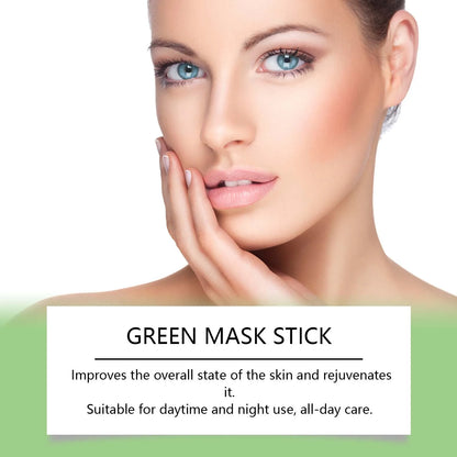1~5PCS Green Tea Clay Stick For Face Green Mask Stick Smear Acne Shrink Blackhead Green Tea Extract Facial Mask Pore Cleansing