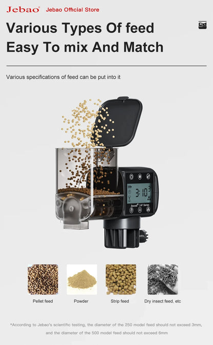 Jebao Jecod New Aquarium Fish Tank Feeder Intelligent Automatic Feeder Digital Timing Fish Tank Accessories Fish Feeding