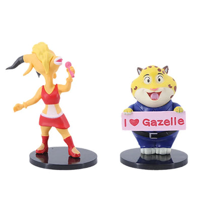 6pcs/set Zootopia Zootropolis Concert Judy Hopps Nick Wilde Cartoon Movie Action Figure Toys Collection Model Cute Doll Gift