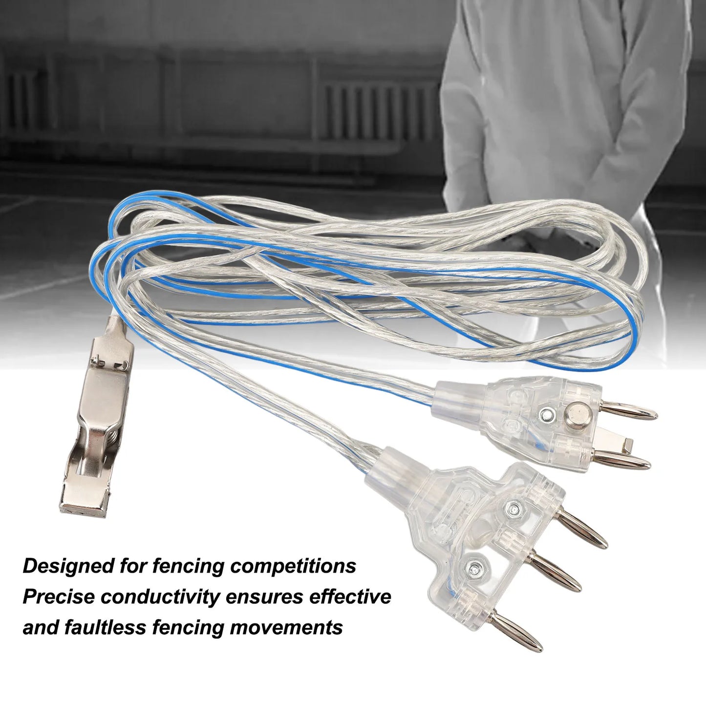 Fencing Devices Cord Fencing Saber Foil Epee Body Cord Stainless Steel Plastic Transparent Fencing Head Wire For Competitions