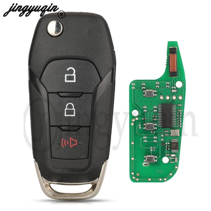 jingyuqin N5F-A08TAA Flip Remote Car Key 315MHz ID49-7945P Chip For Ford Fusion 2013-2016 Fob 2/3/4 Butttons Keyless Entry HU101