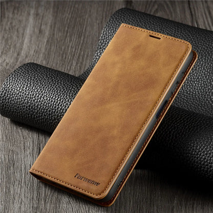 Leather Phone Case For Samsung S26 S25 edge S24 S23 FE S22 Ultra S21 S20 S10 Plus Note 20 10 9 Magntic Flip Card Wallet Cover