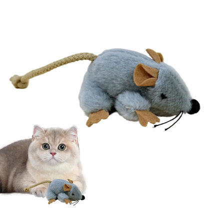 Plush Cat Toy Mouse Realistic Moving Tail with Sound Interactive Kitten Toys for Indoor Cats Hunting Game Play Pet Supplies