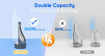 D52 Portable Cordless Water Flosser USB Rechargeable Water Jet Floss Tooth Pick 6 Jet Tip 300ml 3 Modes Teeth Clean for Travel