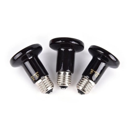 50/75/100W Reptile Heat Lamp Black Infrared Ceramic Emitter Heat Light Bulb Pet Brooder Touch Lamp For Chameleon Cage Snake Tank