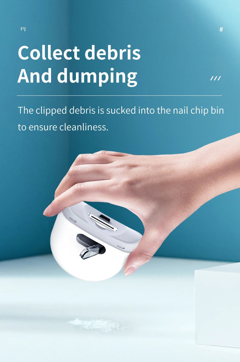 With Light Rechargeable Electric Nail Clipper - Automatic Grinding Polishing Trimmer Cutter for Baby Adult Manicure