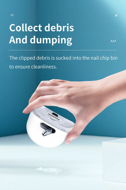 With Light Rechargeable Electric Nail Clipper - Automatic Grinding Polishing Trimmer Cutter for Baby Adult Manicure