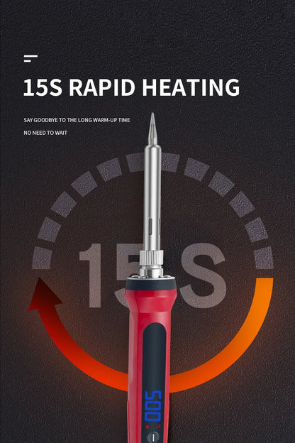 80W Soldering iron kit adjustable temperature LCD solder welding tools Ceramic heater soldering tips Tweezers soldering wire