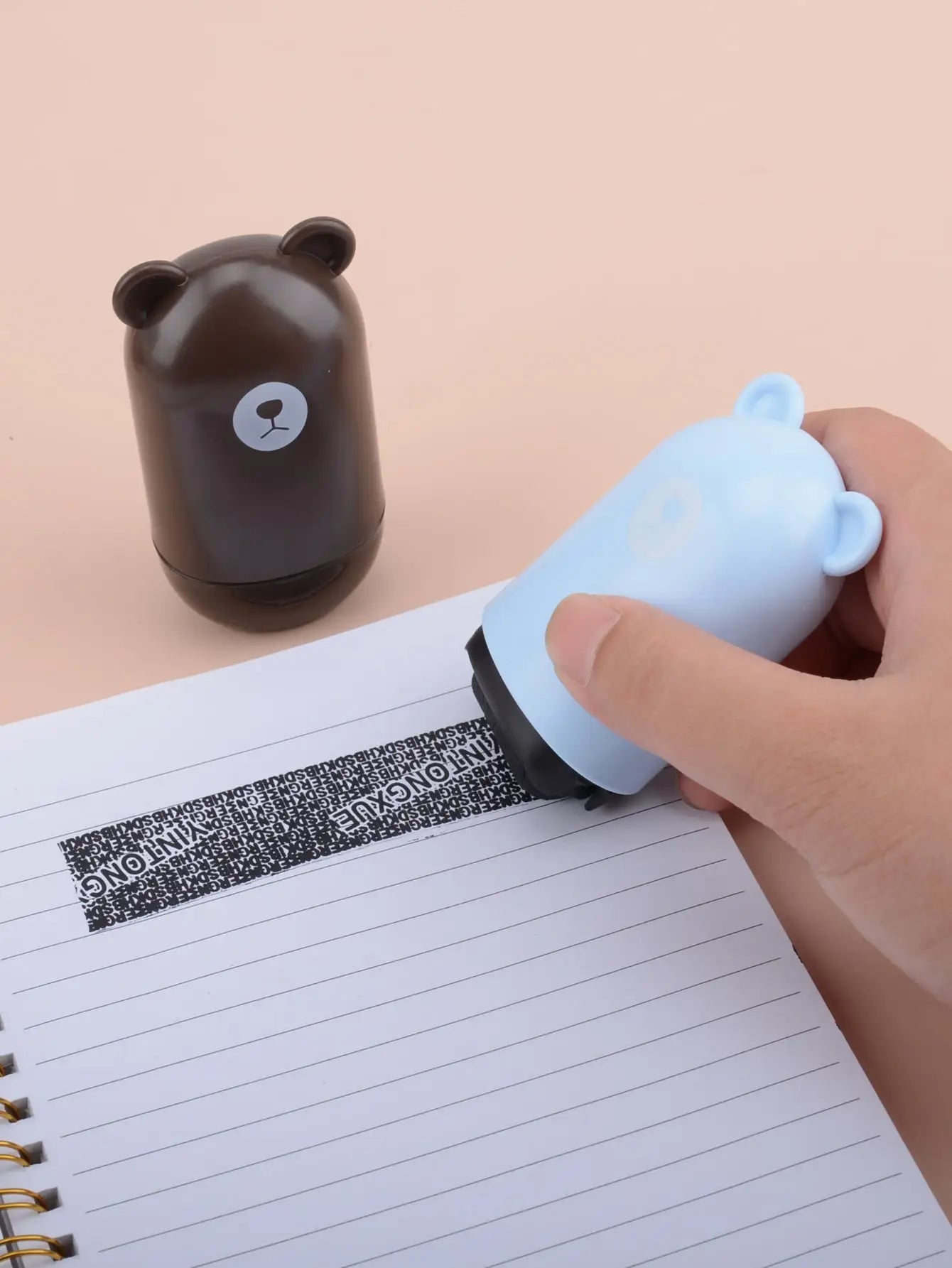 1 Cute Bear Shaped Roller Stamp, Study Notebook Typos Cover Graffiti Fashion Stamp, Personal Privacy Graffiti Daily Necessities