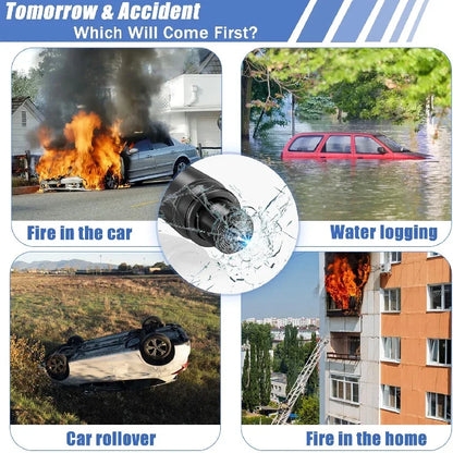 2-in-1 Car Safety Hammer Emergency Window Breaker Seat Belt Cutter Escape Rescue Tool Compact Glass Shatter Device Car Accessory