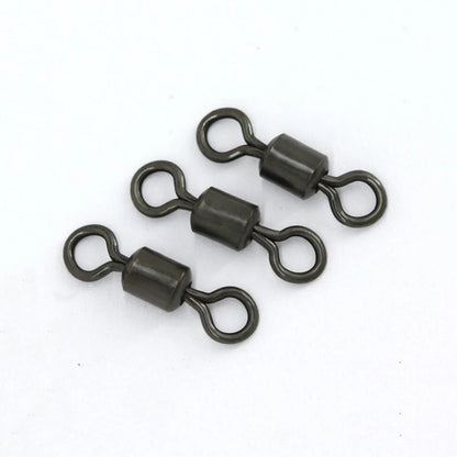 50Pcs Carp Fishing Swivel Rolling Barrel Snap Matte Black Lure Hook Line Connector Fishing Tackle Supplies Accessories Pesca