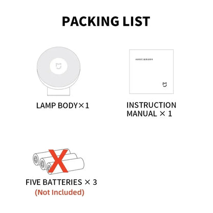 Original Mijia Night Light 2 Smart Motion Sensor, Dimmable Brightness Auto Light Sensing Bedside Lamp for Bedroom Kids Adults