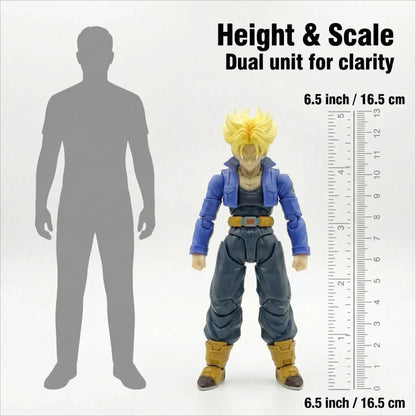 Anime Dragon Ball Z Figures Shf Super Saiyan Trunks Action Figure Collection Model 15cm Future Boy Torankusu Movable Toys Gifts