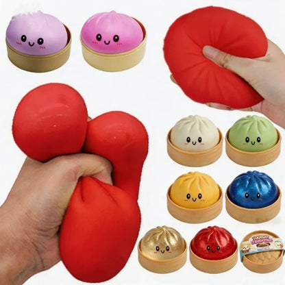 Giant Squishies Dumpling Bun Toy, Slow Rising Glitter Dumpling Stress Ball, Stress Relief Fidget Toy for Home Office Travel toys