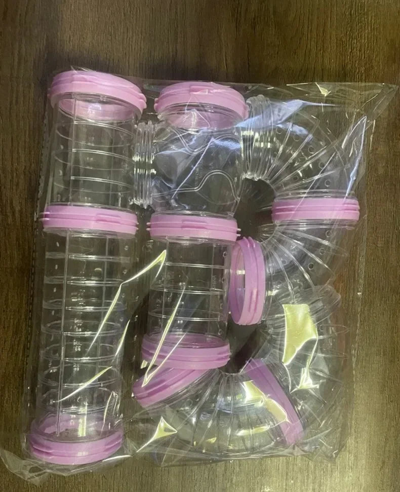 Hamster Coop External Pipelines Can Be Randomly Spliced DIY Landscape Design Pipes Hamster Cage Modification Movement Tunnel