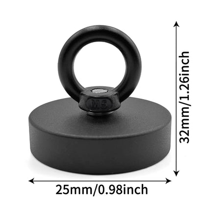 D16~D42mm Heavy Duty Neodymium Fishing Hook N52 Super Strong Rare Earth Magnet with Countersunk Hole Eyebolt Salvage
