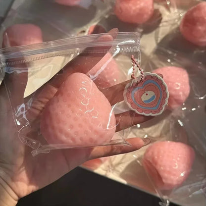 Strawberry Squishy Fidget Toy Slow Rebound Stress Relief Toy Cute Fruit Squeeze Toy Gift Perfect Desk Decoration for Kids Adults