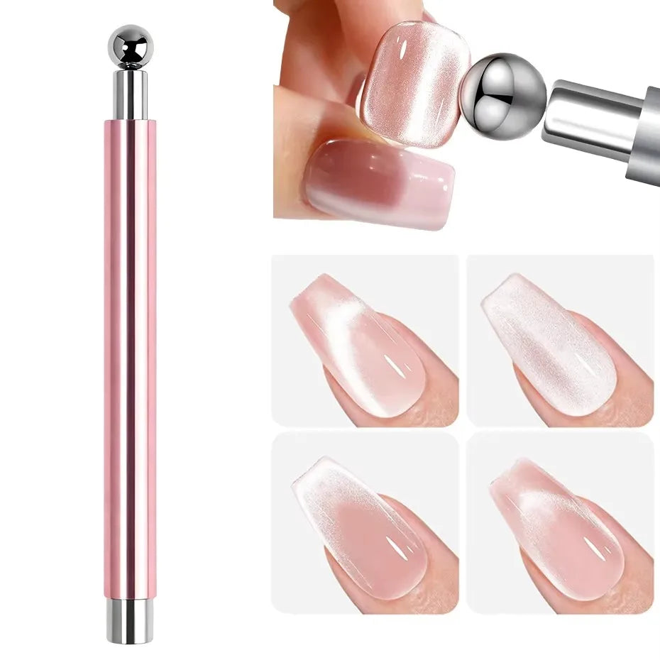 6Pcs Nail Magnet Tool Set Cat Eye French Tips Cat Eye Heart Magnets Nail Magnet Stick Cat Eye Gel Polish Magnets Tools Manicure