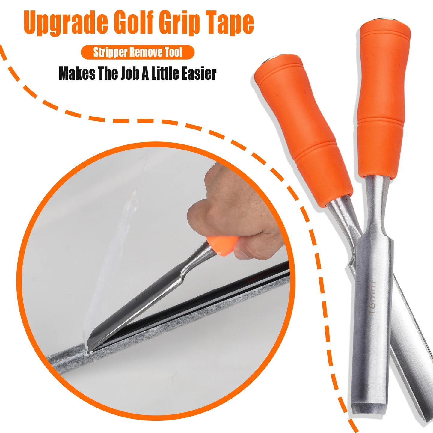 Professional Golf Grip Remover Tool - Steel Club Grip Tape Stripper Cutter | Repair Replacement Kit for Golf Accessories