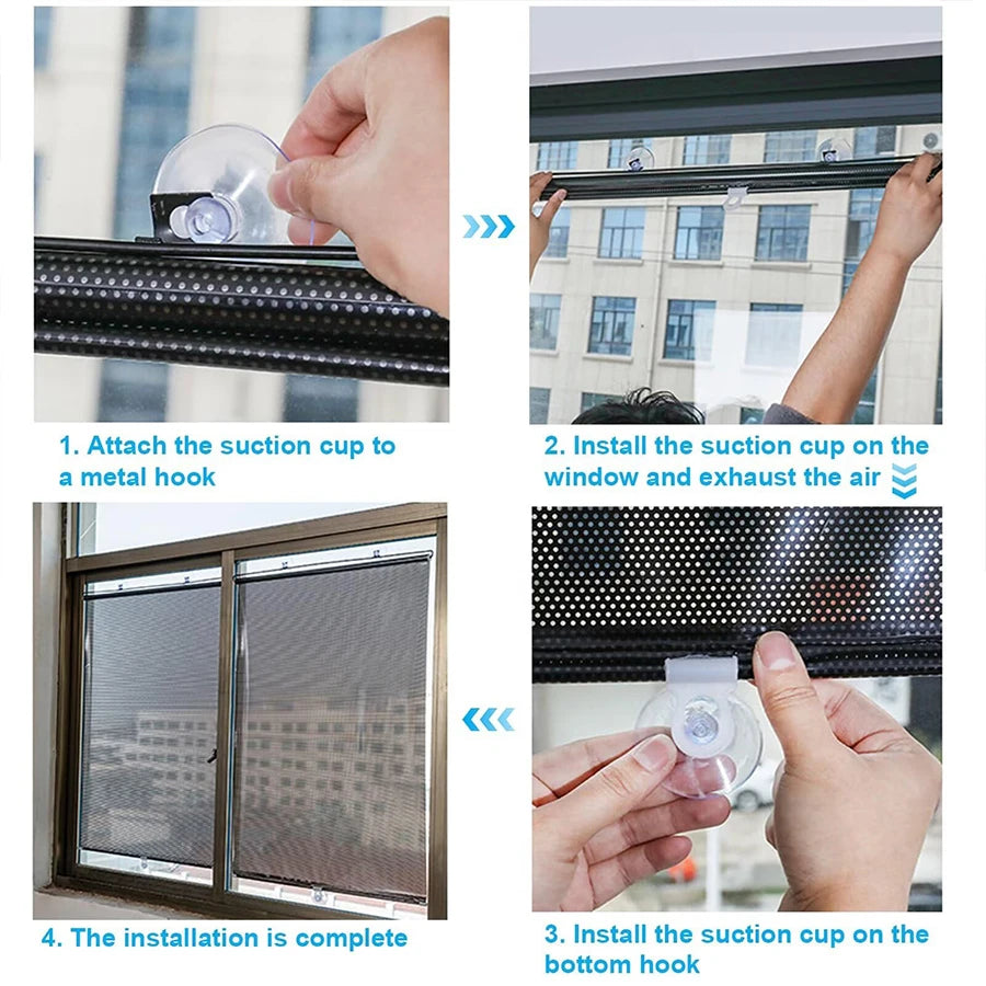 Roll Curtain Blackout Roller Blind Movable Terrace Blinds Curtains Inner Shutter Window Shades No Drill Cellular Shade Opaque