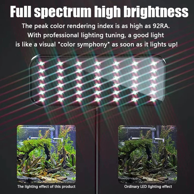 13W LED Lamp Aquarium Decorative Aquatic Plant Light High Brightness Fish Tank Clamp Light Full Spectrum High Brightness 220V