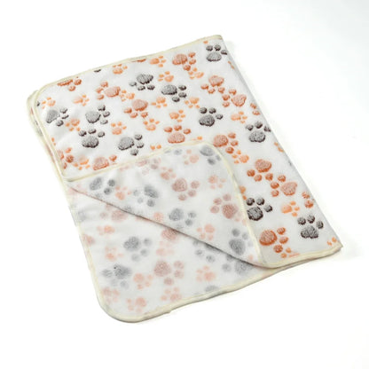 Warm Pet Cat Blanket Autumn Winter Cozy Thicken Fleece Kitten Footprint Bed Mat for Small Medium Big Cats Dog Chihuahua Supplies