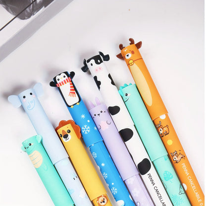 8/16pcs Animal-Shaped Erasable Pens for Journaling, Writing, Office Supplies, Gift Ideas, Office Stationery, Cute Writing Tools
