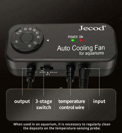 Jebao Jecod ACF Series Aquarium Cooling Fan - Mute Automatic Temperature Control Fan, 12V 3W