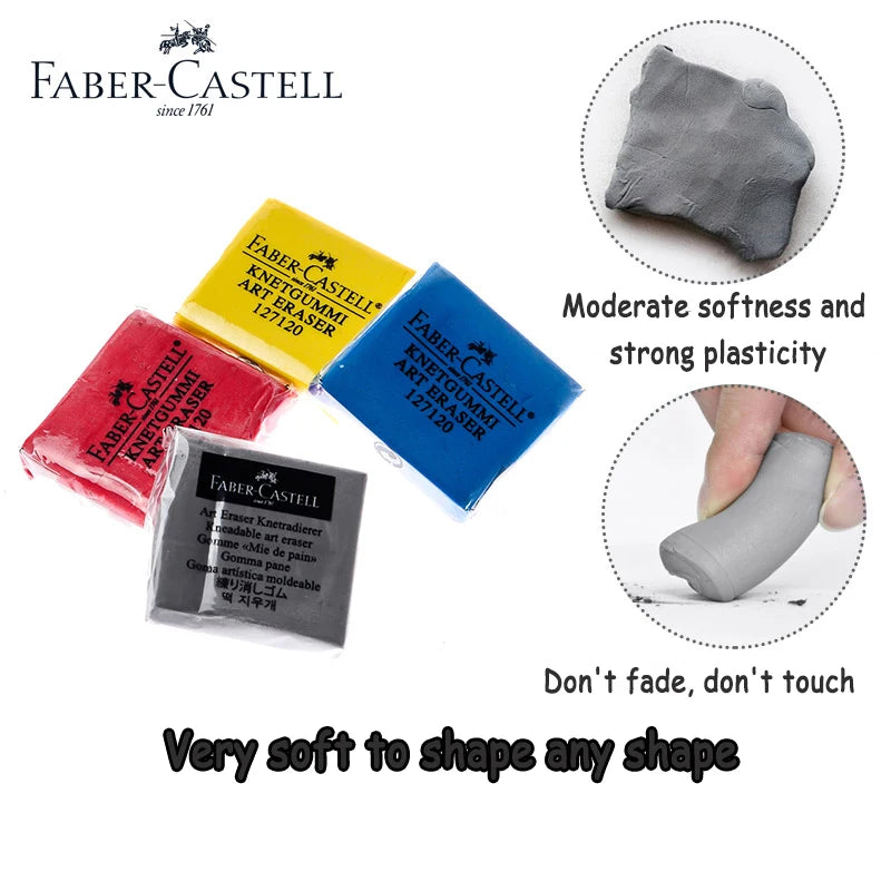 Faber - Castell Premium Soft Kneadable Eraser, Perfect for Art Painting, Design & Plasticine Stat - Ultra - Plastic Sketch Tool