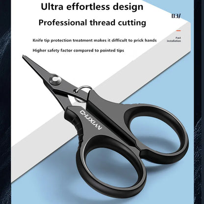 Titanium coated stainless steel fishing scissors pliers for cutting PE braided wire, carp outdoor fishing tool accessories