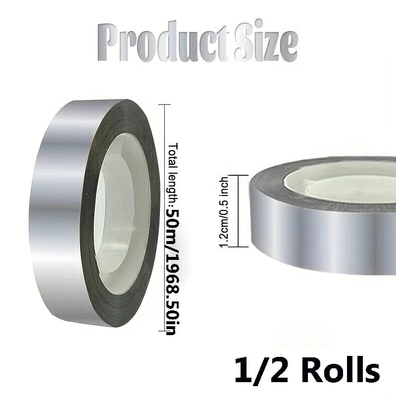 1/2pcs Metallic Silver Mirror Tape-Suitable for Wall Wardrobe Bathroom Decoration Gift Packaging Crafts Decoration