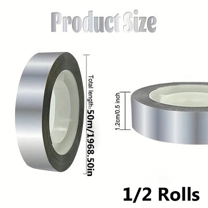 1/2pcs Metallic Silver Mirror Tape-Suitable for Wall Wardrobe Bathroom Decoration Gift Packaging Crafts Decoration