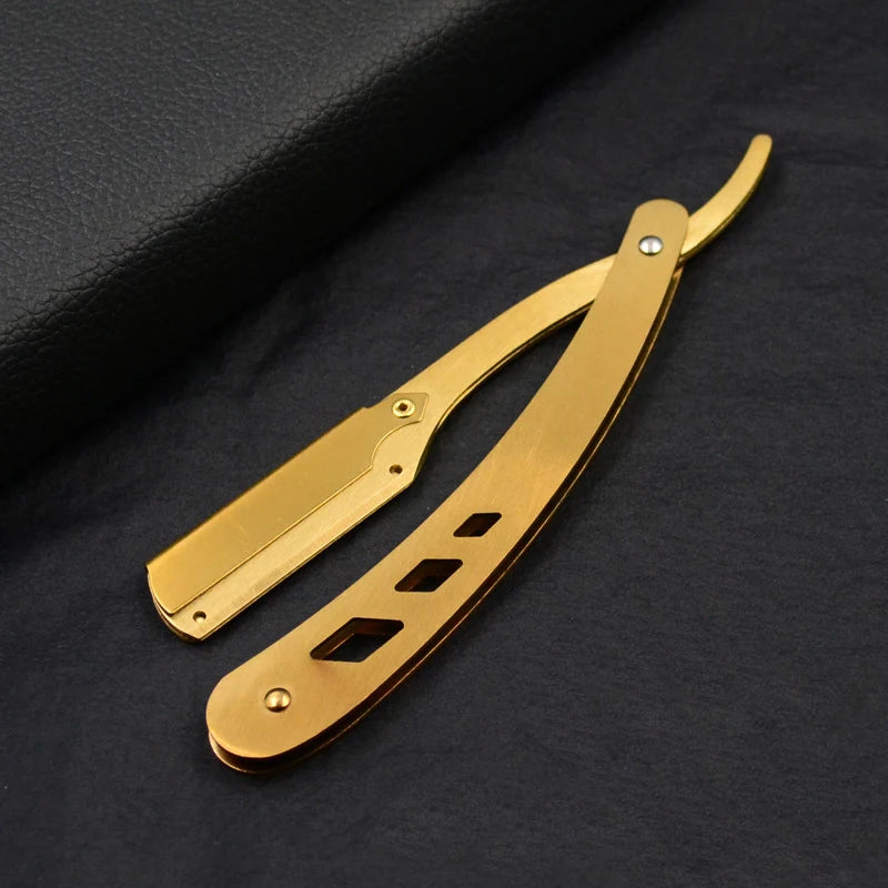 Men's Barber Shaving Razor Folding Knife Unisex Hair Removal Tool Eyebrow Knife ( Blades Not Included)