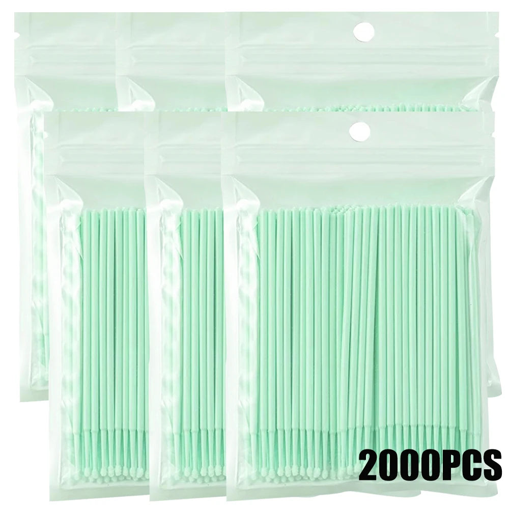 300/2000pcs Cotton Swabs MicroBrush Eyelash Extension Brushes For Makeup Nail Art Individua Applicator Lash Clean Removing Tool